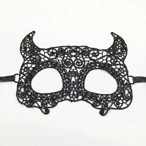 Lace Cat Mask Black Masquerade party NWT - Picture 2 of 6